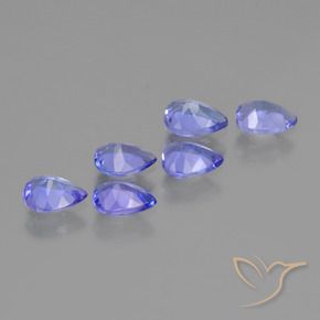 Gemas de tanzanita azul natural de 1,62 ct, en forma de pera, VS