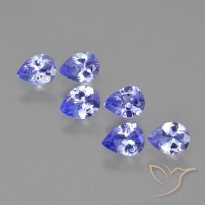 Gemas de tanzanita Azul violeta intenso natural de 1.71 ct, En forma de pera, VS