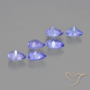 Gemas de tanzanita Azul violeta intenso natural de 1.71 ct, En forma de pera, VS