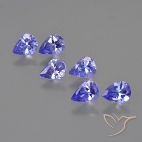 Gemas de Tanzanita Azul violeta intenso natural de 1.65 ct, En forma de pera, VS