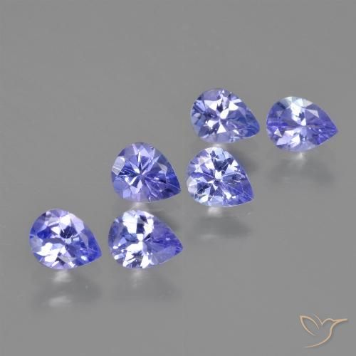 Gemas de tanzanita Azul violeta intenso natural de 2.03 ct, En forma de pera, VS