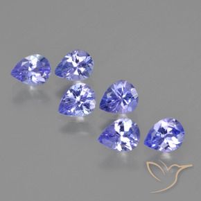 Gemas de tanzanita Azul violeta intenso natural de 2.03 ct, En forma de pera, VS