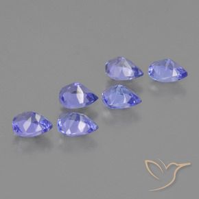 Gemas de tanzanita Azul violeta intenso natural de 2.03 ct, En forma de pera, VS