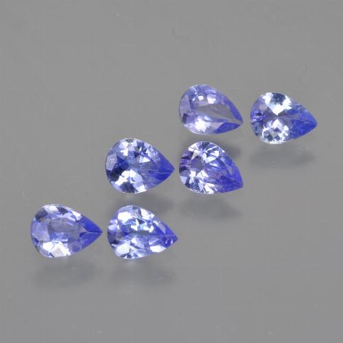 Gemas de tanzanita Azul violeta intenso natural de 1.60 ct, En forma de pera, VS