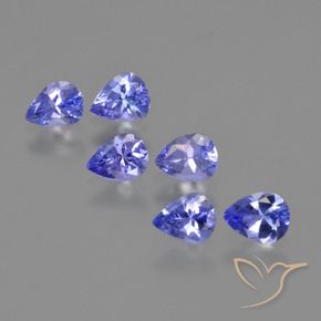 Gemas de Tanzanita Azul violeta intenso natural de 1.74 ct, En forma de pera, VS