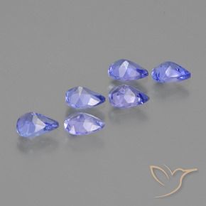Gemas de Tanzanita Azul violeta natural de 1.65 ct, En forma de pera, VS