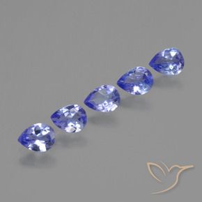Gemas de Tanzanita Azul violeta natural de 1.29 ct, En forma de pera, VS
