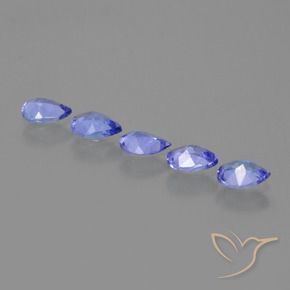 Gemas de Tanzanita Azul violeta natural de 1.29 ct, En forma de pera, VS