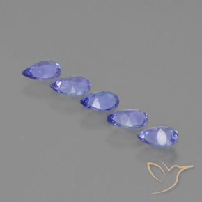 Gemas de Tanzanita Azul violeta intenso natural de 1.29 ct, En forma de pera, VS