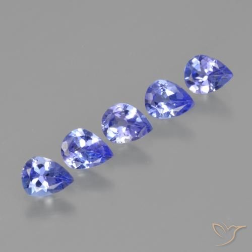 Gemas de Tanzanita Azul eléctrico natural de 1.56 ct, En forma de pera, VS