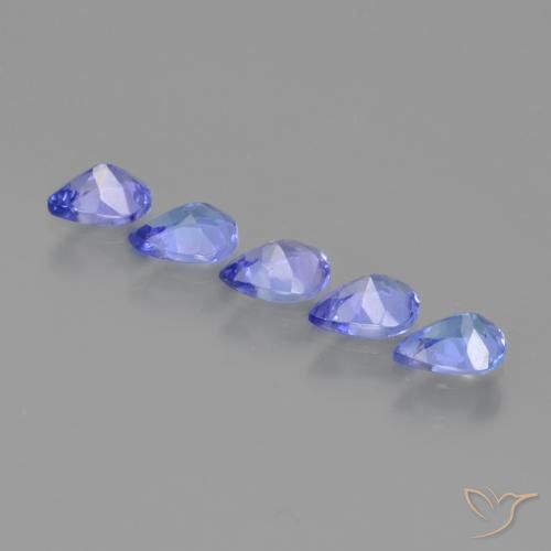 Gemas de Tanzanita Azul eléctrico natural de 1.56 ct, En forma de pera, VS
