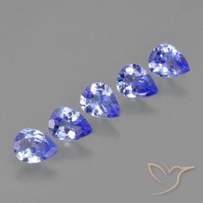 Gemas de Tanzanita Azul medio natural de 1.29 ct, En forma de pera, VS