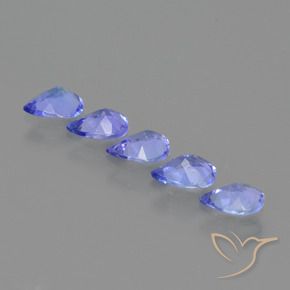 Gemas de Tanzanita Azul medio natural de 1.29 ct, En forma de pera, VS