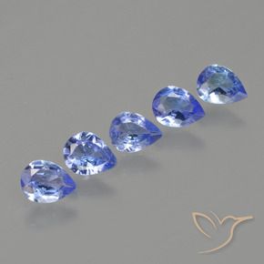 Gemas de Tanzanita Azul pastel natural de 1.36 ct, En forma de pera, VS