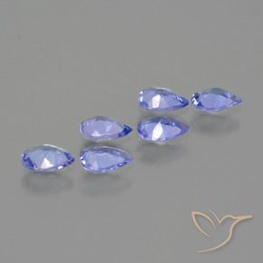 Gemas de Tanzanita Azul oscuro natural de 1.38 ct, En forma de pera, VS