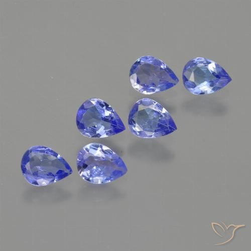 Gemas de tanzanita Azul violeta intenso natural de 1.60 ct, En forma de pera, VS