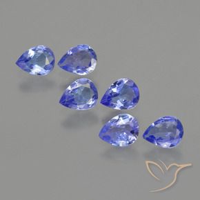 Gemas de tanzanita Azul violeta intenso natural de 1.60 ct, En forma de pera, VS