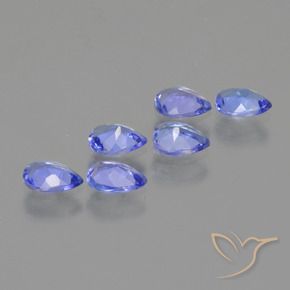Gemas de tanzanita Azul violeta intenso natural de 1.60 ct, En forma de pera, VS
