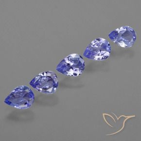 Gemas de Tanzanita Azul violeta intenso natural de 1.47 ct, En forma de pera, VS