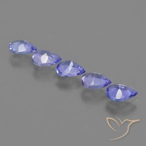Gemas de Tanzanita Azul violeta intenso natural de 1.47 ct, En forma de pera, VS