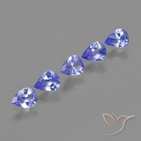 Gemas de Tanzanita Azul eléctrico natural de 1.28 ct, En forma de pera, VS