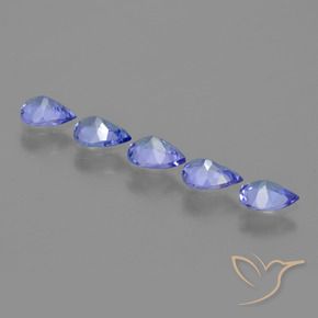 Gemas de Tanzanita Azul eléctrico natural de 1.28 ct, En forma de pera, VS