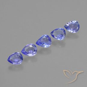 Gemas de Tanzanita Azul violeta intenso natural de 1.27 ct, En forma de pera, VS