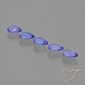 Gemas de Tanzanita Azul violeta intenso natural de 1.27 ct, En forma de pera, VS