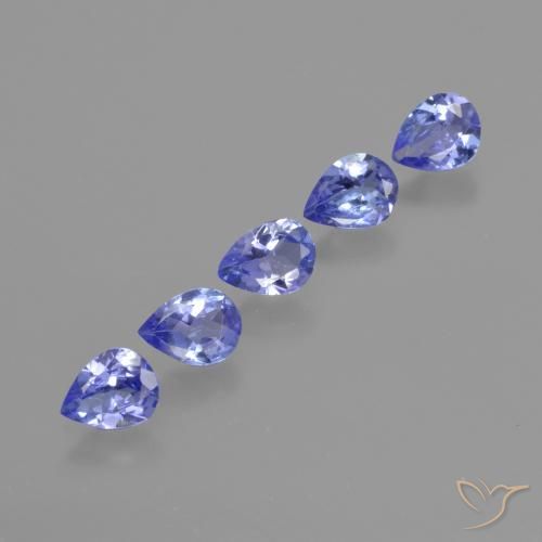 Gemas de Tanzanita Azul violeta intenso natural de 1.25 ct, En forma de pera, VS