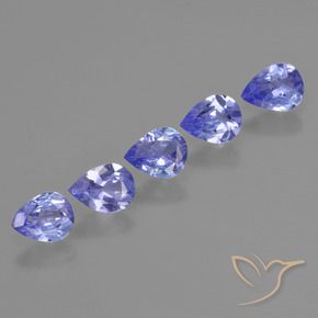 Gemas de tanzanita Azul violeta intenso natural de 1.35 ct, En forma de pera, VS
