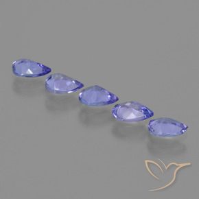 Gemas de tanzanita Azul violeta intenso natural de 1.35 ct, En forma de pera, VS