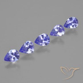 Gemas de Tanzanita Azul violeta intenso natural de 1.48 ct, En forma de pera, VS