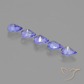 Gemas de Tanzanita Azul violeta intenso natural de 1.48 ct, En forma de pera, VS
