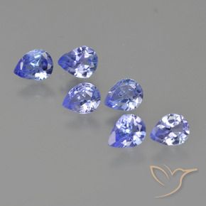 Gemas de Tanzanita Azul medio natural de 1.54 ct, En forma de pera, VS