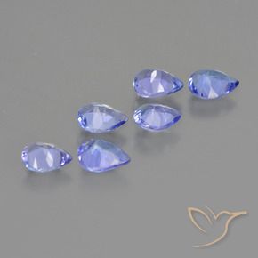 Gemas de Tanzanita Azul medio natural de 1.54 ct, En forma de pera, VS