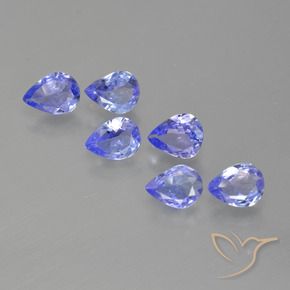 Gemas de Tanzanita Azul intenso natural de 1.30 ct, En forma de pera, VS