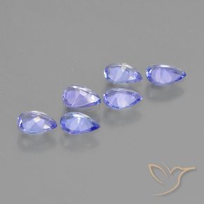 Gemas de Tanzanita Azul intenso natural de 1.30 ct, En forma de pera, VS