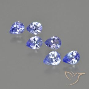 Gemas de Tanzanita Azul eléctrico natural de 1.58 ct, En forma de pera, VS