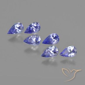 Gemas de Tanzanita Azul violeta intenso natural de 1.41 ct, En forma de pera, VVS-VS