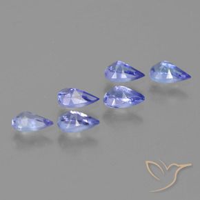Gemas de Tanzanita Azul violeta intenso natural de 1.41 ct, En forma de pera, VVS-VS