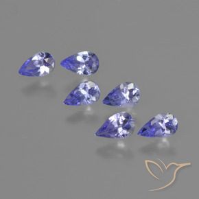 Gemas de Tanzanita Azul violeta intenso natural de 1.26 ct, En forma de pera, VVS-VS