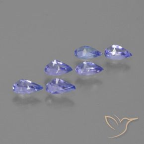 Gemas de Tanzanita Azul violeta intenso natural de 1.26 ct, En forma de pera, VVS-VS