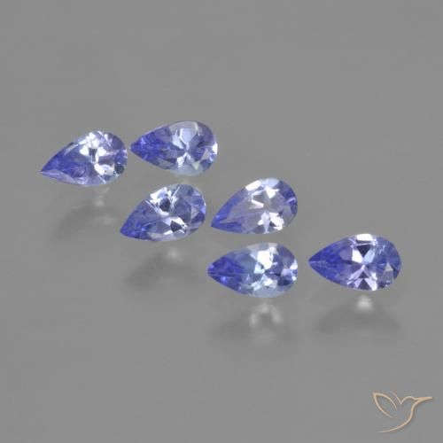Gemas de Tanzanita Azul eléctrico natural de 1.29 ct, En forma de pera, VVS-VS