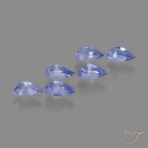 Gemas de Tanzanita Azul eléctrico natural de 1.29 ct, En forma de pera, VVS-VS
