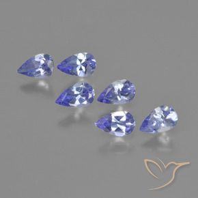 Gemas de Tanzanita Azul violeta natural de 1.30 ct, En forma de pera, VS