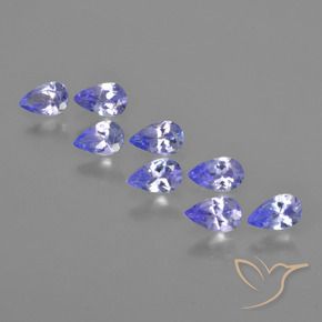Gemas de Tanzanita Azul violeta natural de 1.67 ct, En forma de pera, VS