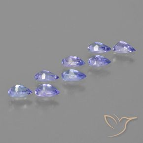 Gemas de Tanzanita Azul violeta natural de 1.67 ct, En forma de pera, VS
