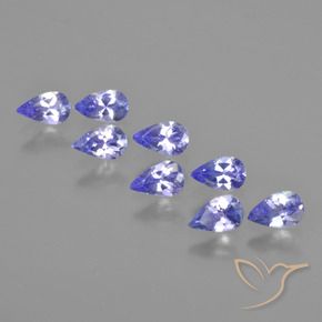 Gemas de Tanzanita Azul eléctrico natural de 1.78 ct, En forma de pera, VVS-VS
