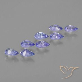 Gemas de Tanzanita Azul eléctrico natural de 1.78 ct, En forma de pera, VVS-VS