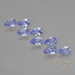 Gemas de Tanzanita Azul violeta natural de 1.48 ct, En forma de pera, VS